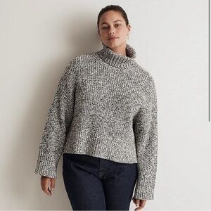 Madewell Marled Wide Rib Knit Turtleneck Sweater